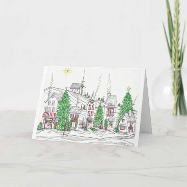 Quiet Christmas Village 5x8 folded card (Front)