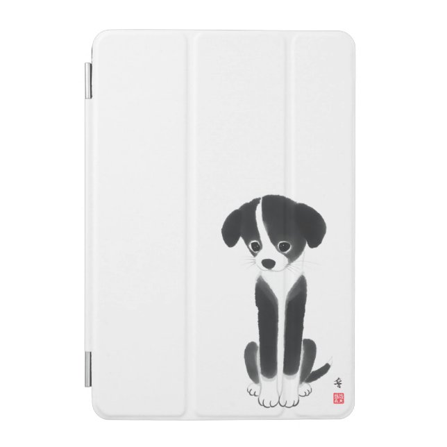 Quiet Companion – Zen Ink Puppy iPad Mini Cover (Front)
