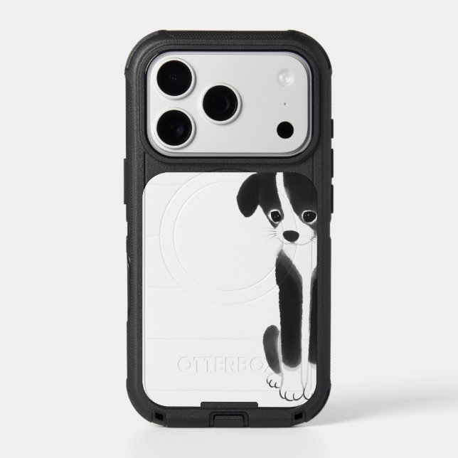 Quiet Companion – Zen Ink Puppy Otterbox iPhone Case (Back)