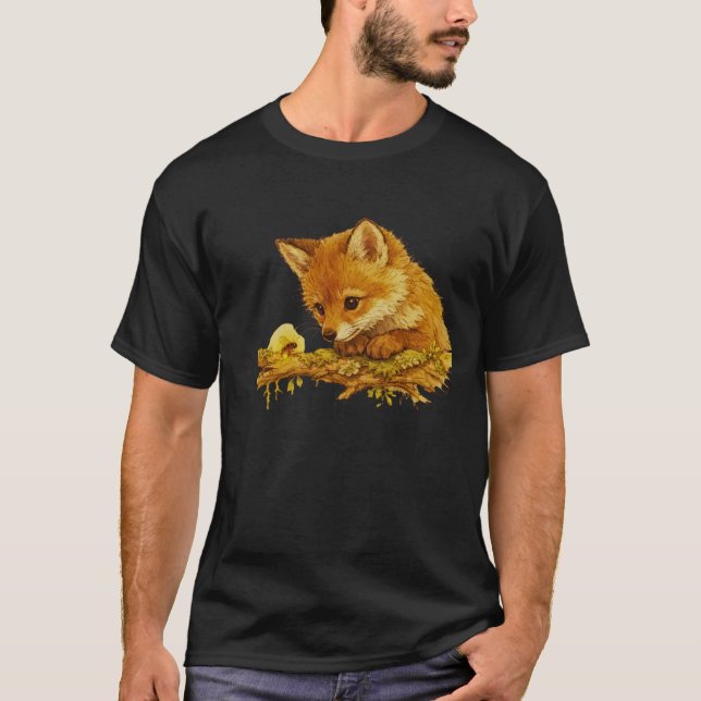 Quiet Curiosity Storybook Animal Art T-Shirt (Front)