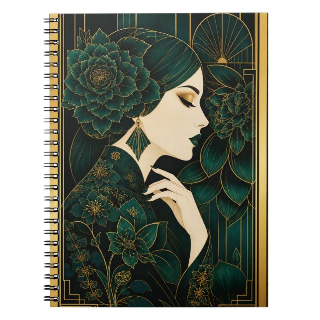 Quiet Elegance | Art Deco Inspired Notebool Notebook (Front)
