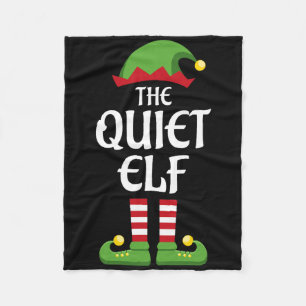 Quiet Elf Family Matching Group Christmas Fleece Blanket