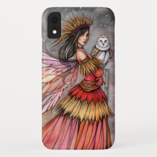 Quiet Ember Fairy and Owl Fantasy Art iPhone XR Case