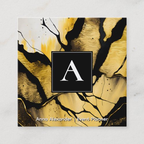 Quiet Emergence | Modern Gold Abstract Design Square Business Card