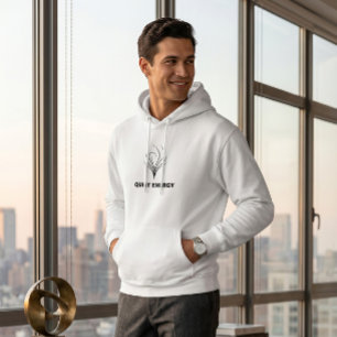 Quiet Energy Minimalist Line Art Custom White Hoodie
