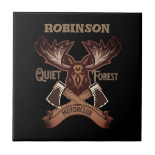 Quiet Forest Motorclub, Cool bike dad personalize Ceramic Tile