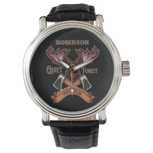 Quiet Forest Motorclub, Cool bike dad personalize Watch
