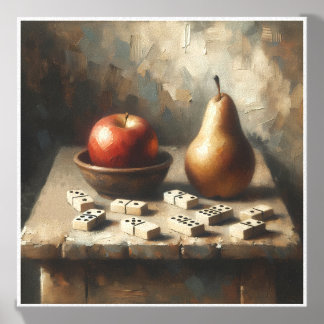 Quiet Games and Autumn Fruit Canvas Photo Tile