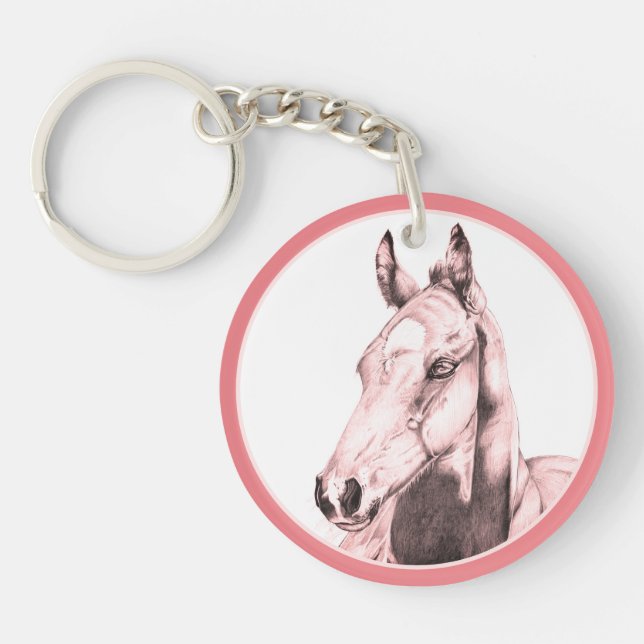 Quiet Gaze (salmon) Keychain (Front)