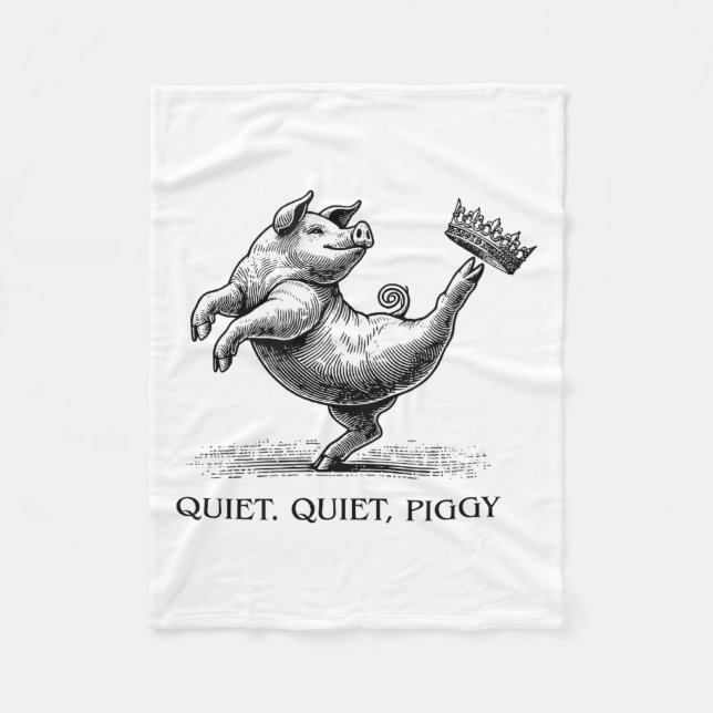Quiet Ggy Meme Feminist Subtle Humor Protest Resis Fleece Blanket (Front)
