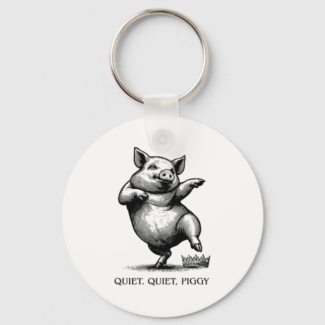 Quiet Ggy Meme Feminist Subtle Humor Protest Resis Keychain (Front)