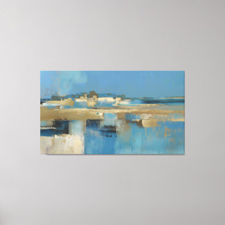 Quiet Horizon in Blue and Gold Canvas Print