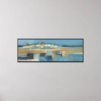 Quiet Horizon in Blue and Gold Canvas Print
