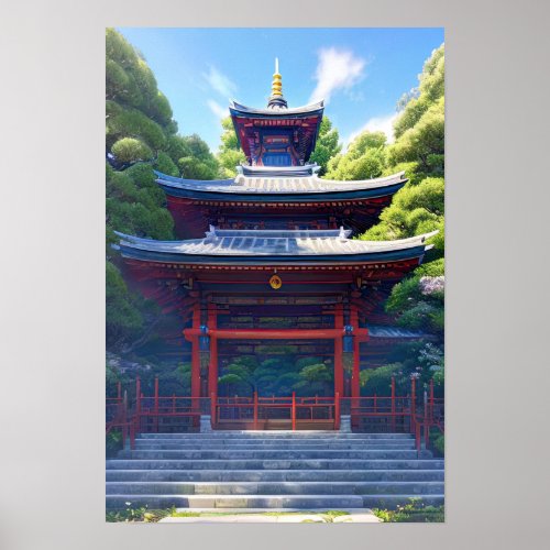 Quiet Japanese Shrine Poster