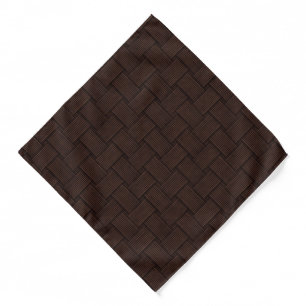 Quiet Luxury Chocolate Brown Basketweave Textured Bandana