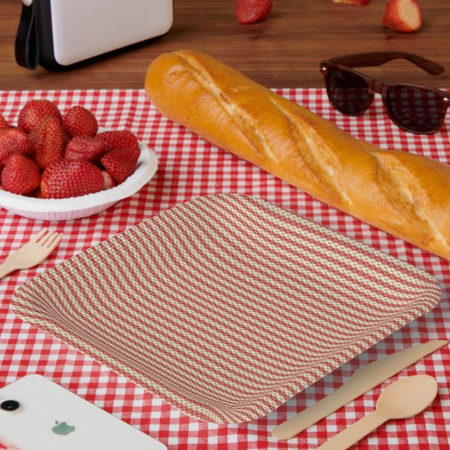 Quiet Luxury Designer Pattern Tote Bag Paper Plates (Picnic)