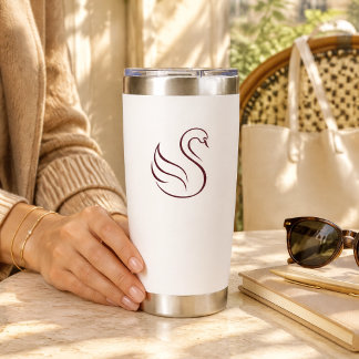 Quiet Luxury Minimalist Swan Insulated Water Bottl Tumbler