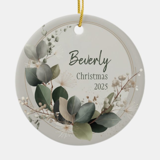 Quiet Luxury Personalized Ornament (Front)