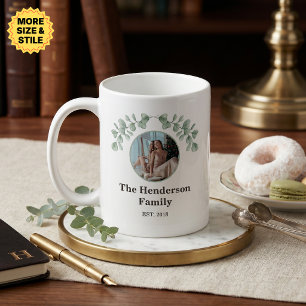 Quiet Luxury Sage Green Photo Family Established Coffee Mug