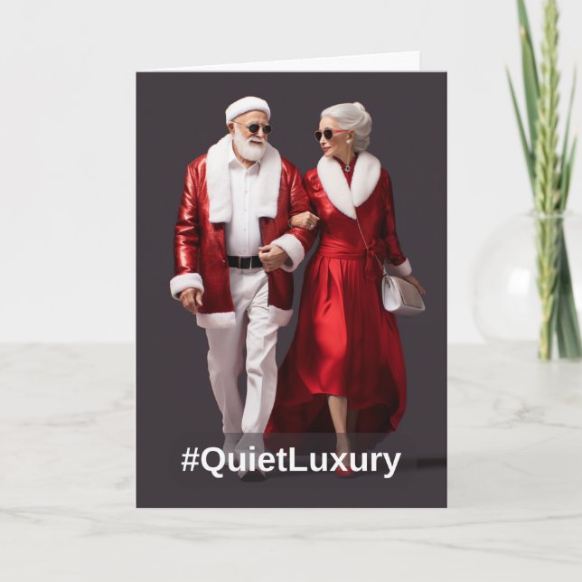 Quiet Luxury Santa Holiday Card (Front)