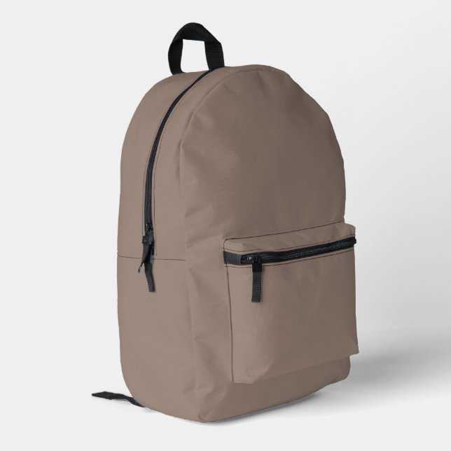 Quiet Luxury Taupe Personalized Backpack (Back Corner Left)