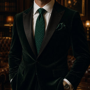 Quiet Luxury Teal Green Basketweave Textured Neck Tie