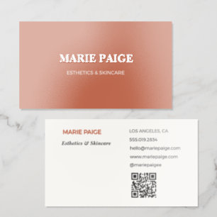 Quiet Luxury Terracotta Gold Foil Elegant Spot Gloss Business Cards