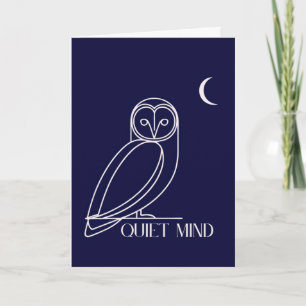 Quiet Mind Owl – Minimalist Night Wisdom Design Card