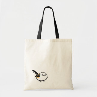 Quiet Minimal Long-Tailed Tit Illustration Tote Bag