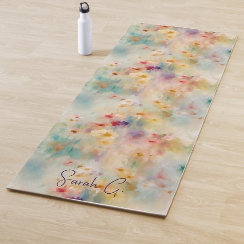 Quiet Mood Floral Impressionist Yoga Mat