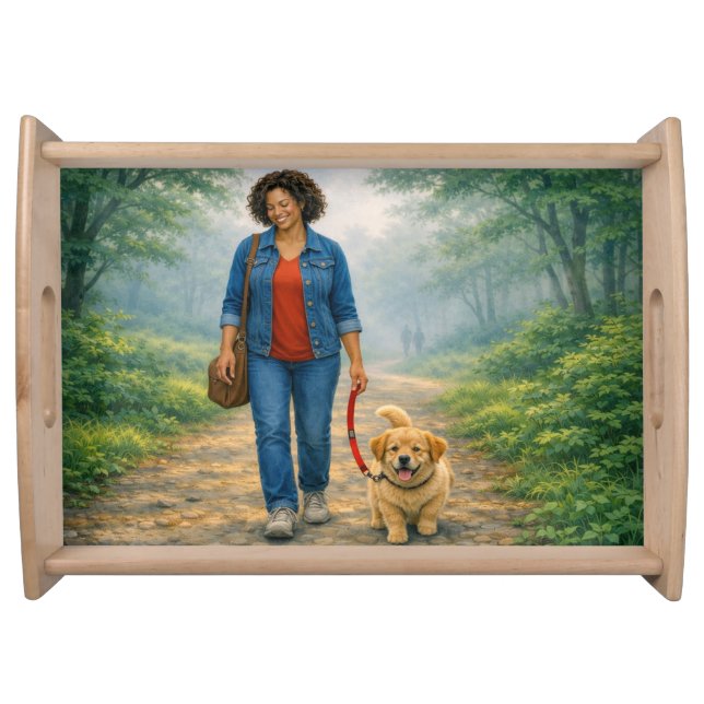 Quiet Morning Walk — Serving Tray (Front)