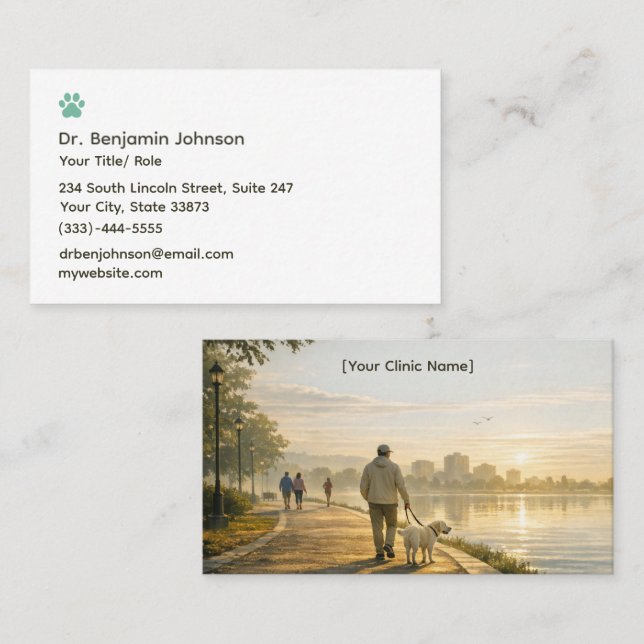 Quiet Morning Walk – Veterinary Business Card (Front/Back)