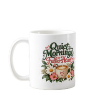 Quiet Mornings Fuller Heart Coffee Lover Floral