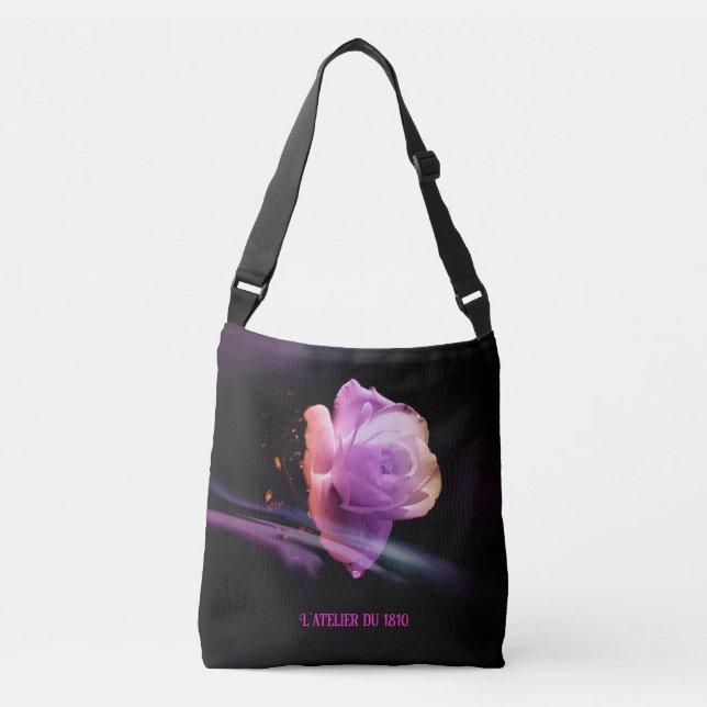 "Quiet Night Rose #2" -  Crossbody Bag (Front)