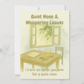 Quiet Noon & Whispering Leaves - Calm Summer Invit Invitation