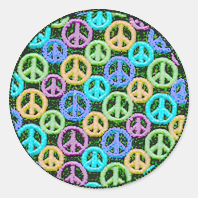 Quiet Peace Signs Classic Round Sticker (Front)