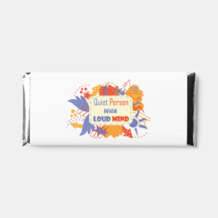 Quiet Person With Loud Mind blue yellow Hershey Bar Favors