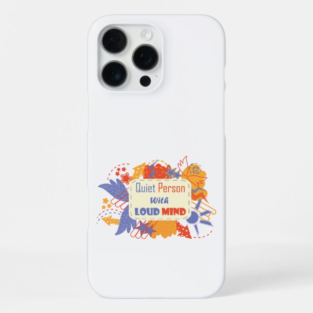Quiet Person With Loud Mind blue yellow iPhone Case (Back)
