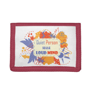 Quiet Person With Loud Mind blue yellow Tri-fold Wallet