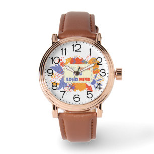 Quiet Person With Loud Mind blue yellow Watch
