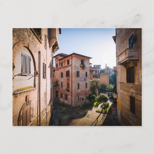 Quiet Picturesque Street in Rome Italy Postcard