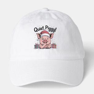 Quiet Piggy Christmas Santa hat Democratic