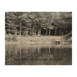 Quiet Place to Meditate Inspiring Pond Dock Rustic Wood Wall Art