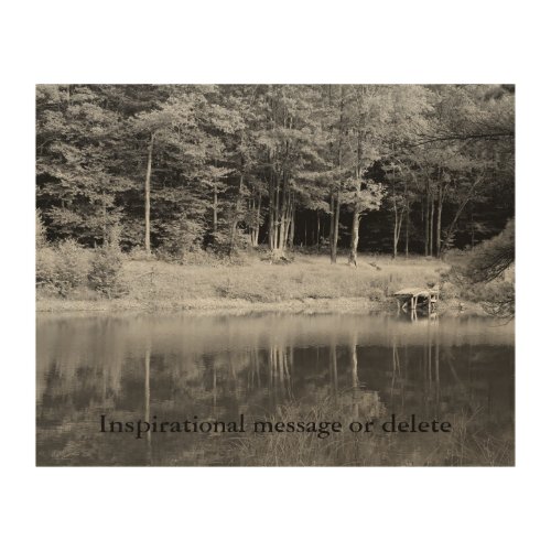 Quiet Place to Meditate Inspiring Pond Dock Rustic Wood Wall Art