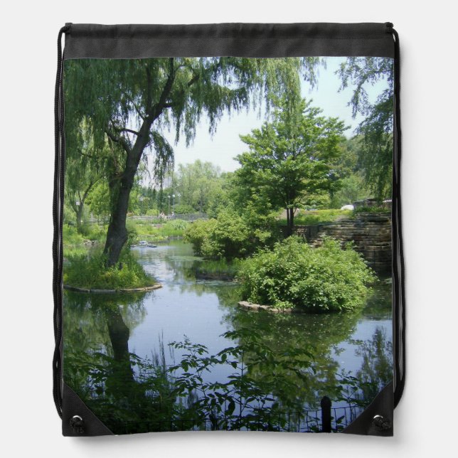 Quiet Place Within the City Drawstring Bag (Front)