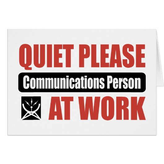Quiet Please Communications Person At Work Cards (Front Horizontal)