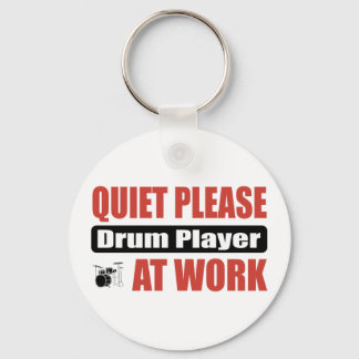 Quiet Please Drum Player At Work Keychain