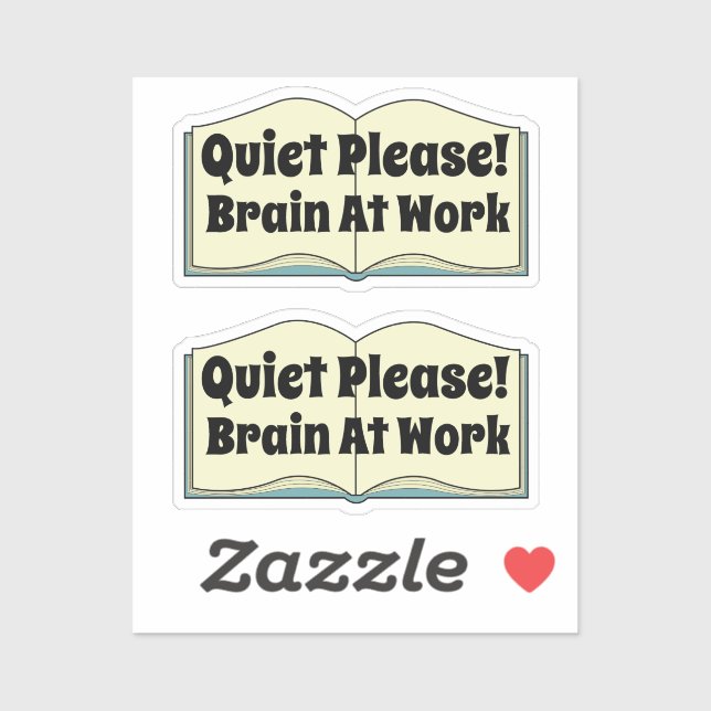 Quiet Please! Funny Book Quote 2 Piece Sticker (Sheet)
