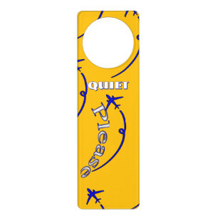 Quiet Please Plane With Air Trail  Door Hanger