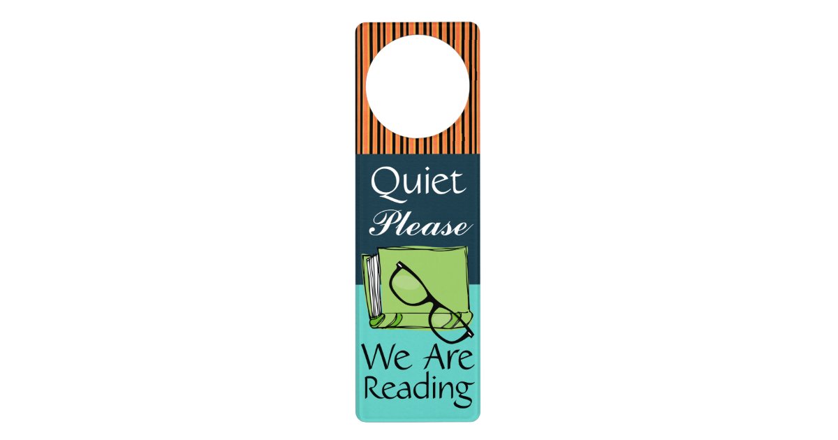 Quiet Please Reading Door Hanger SRF